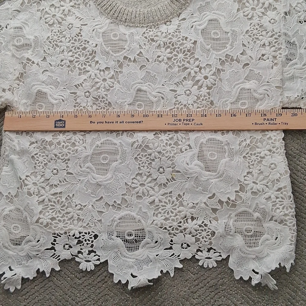 SEE BY CHLOE Women’s Lace Pullover Sweater Milk Color Size Medium - Picture 8 of 13